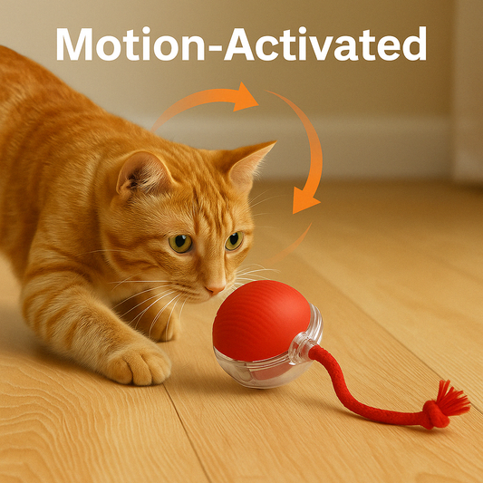 Cat dancing ball